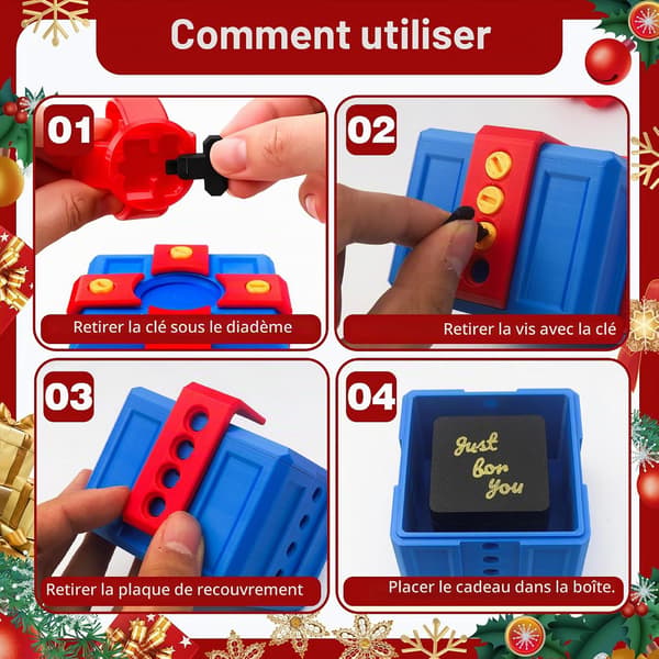 Irriterande överraskningspresentlåda, 3D-printad presentlåda, med skruvar (W)