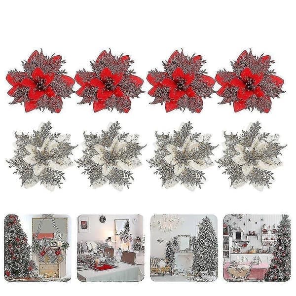 Julgransdekorationskit - Konstgjorda blommor (24 delar)