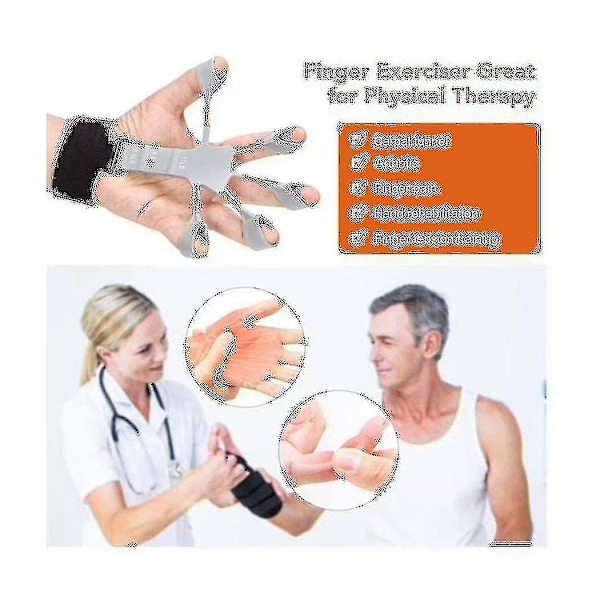 Finger Træner Håndtræner Finger Træner Silikone Grippy Finger Træner Justerbar Gribestyrke (W)