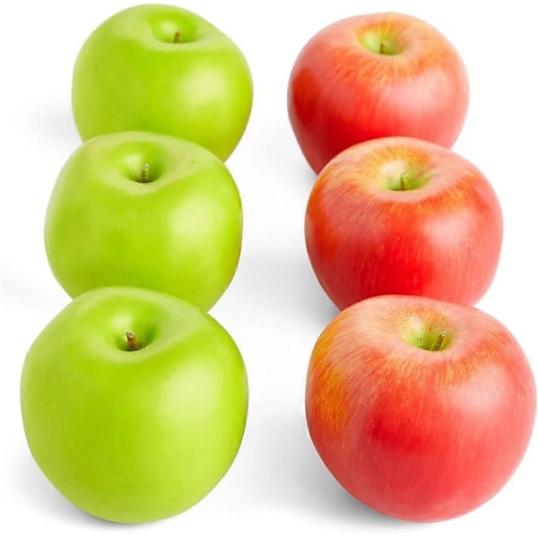 Konstgjorda Frukter Röda och Gröna Falska Äpplen för Heminredning Fotografering (25 i 6-pack) (W)