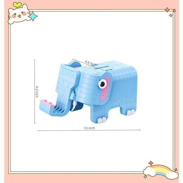 3D Mini Byggsten Djurset, 291 Stycken Mini Elefant Byggstenar, 3D Roligt Funktionellt Byggleksak För Vuxna, Festpresenter För Barn (8+)