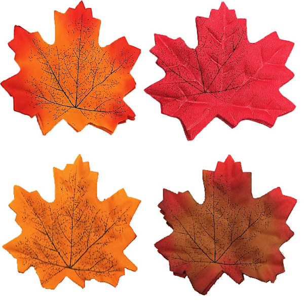 200 Pcs Dinner Table Decor Fake Maple Leaves Real-Looking Fall Leaves Decorationr Leaves Photo Backdrop Decoration Home