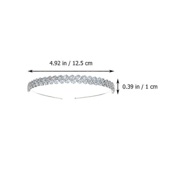 Bryllupskrystall-hårbøyle bladformet rhinestone brudetiara glitrende hårbøyle hodeplagg