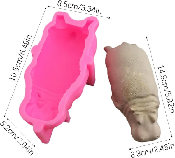 Flodhest chokoladeform, kageform, håndværksforme, køkkenredskaber, 3D silikone mousseform (W)