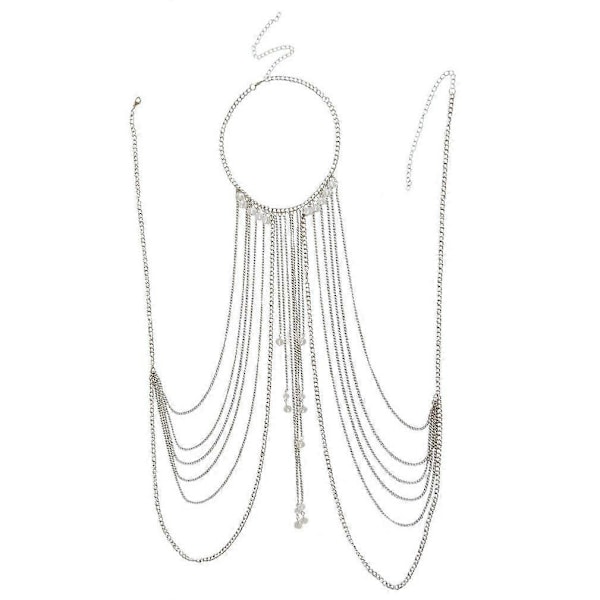 Kroppskedjor Mage Kropp Bikini Midja Tofs Liten Legering Kvinnor Halsband för Bröllop (W)