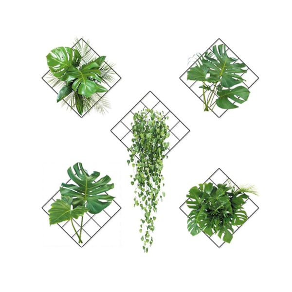 3D vægklistermærker med grønne planter, vægklistermærker med grønne planter, vaser med blomster, vægklistermærker til køkken, soveværelse, stue (A)