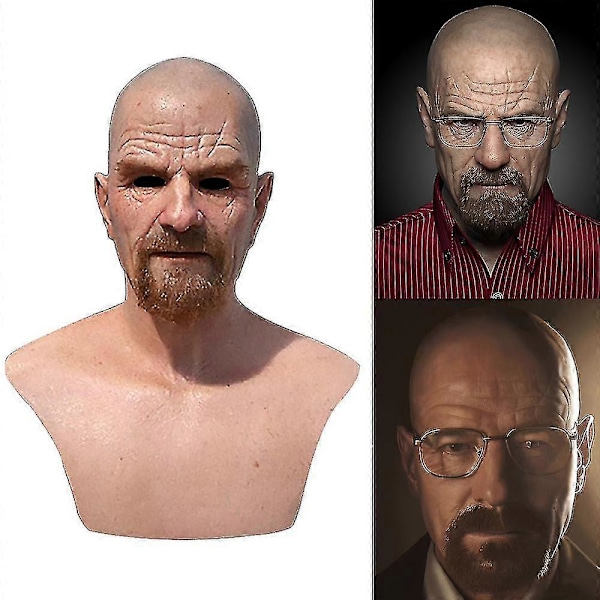 Latex Fuld Hoved Over Hovedet Walter White Breaking Bad Halloween Cosplay Maske Ui (W)