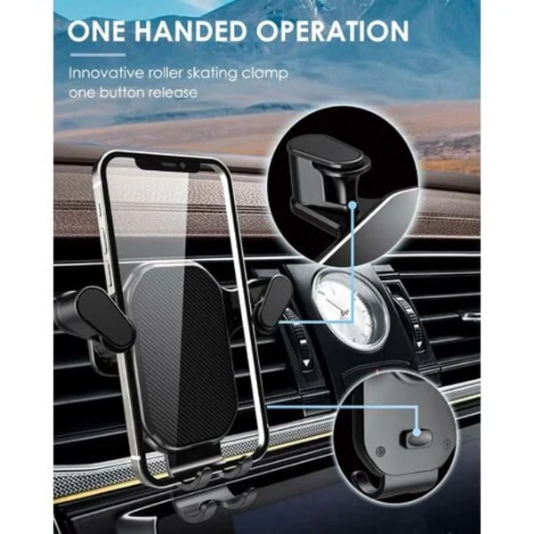Mobilholder til bil, super stabil, forbedret ventilationskrog