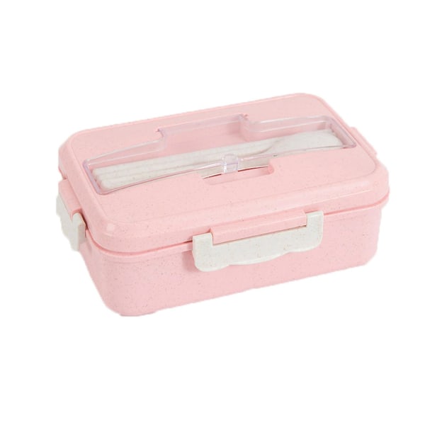 Bento Lunch Box Termisk Isolering Bento Box Bestick Set Bärbar Lunch Box Student Lunch Box fw Pink
