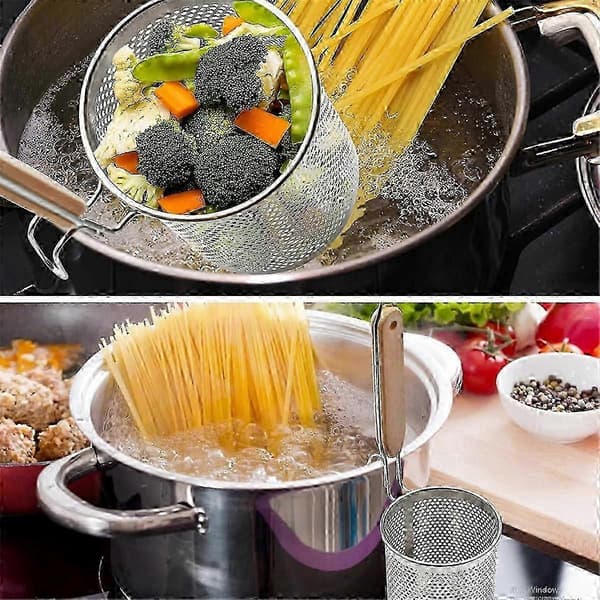 Pastasil i rustfritt stål, 2 stk. med trehåndtak