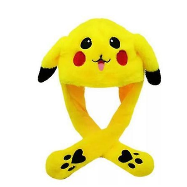 -pikachu Pikachu Hatt Kaninöron Rörliga Hoppande Hatt Rolig Kanin Plysch Hatt Mössa V1 [fw}