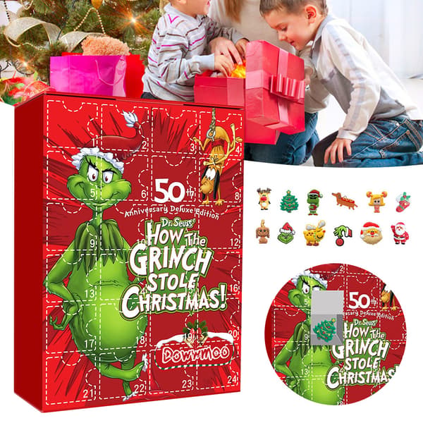 Grön Hårig Juldocka Adventskalender 24 st Nedräkningsleksak Presentförpackning