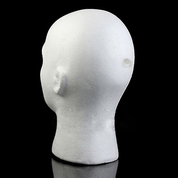 Mannequinhuvud i lätt och robust styrofoam för peruker, utställning