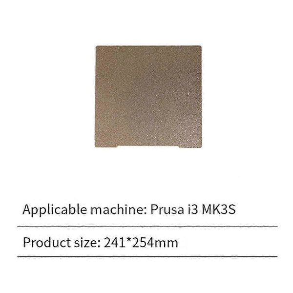 Byggplatta PEI-ark 241x254MM Dubbelsidig fjäderstålplåt för Prusa I3 MK3/MK3S/MK4 3D-skrivare (W)