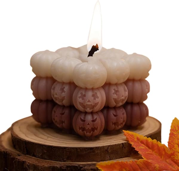 Duftlys til Halloween, bobleterningformede duftlys, sikre og kreative, håndlavede (W)