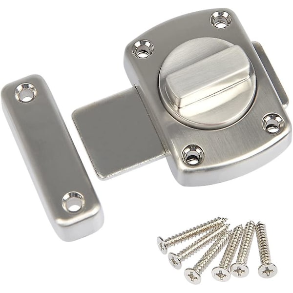 1 Pack Badrum Toalett Dörrlås Rotera Bult Grindlås Dörrlås, Med Borstad Yta & Zink Legering Material {FW}