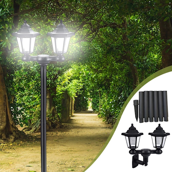 Solcellslampor för utomhusstolpar, vägglampa utomhus, dekorativ golvlampa vintage för uteplats, trädgård, bakgård Fw Black