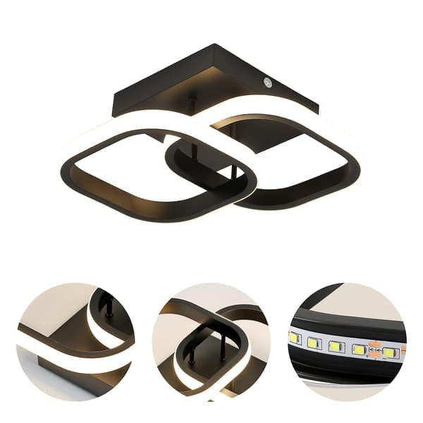 Kvadratisk moderne LED-taklampe 22W 2300lm varmt lys