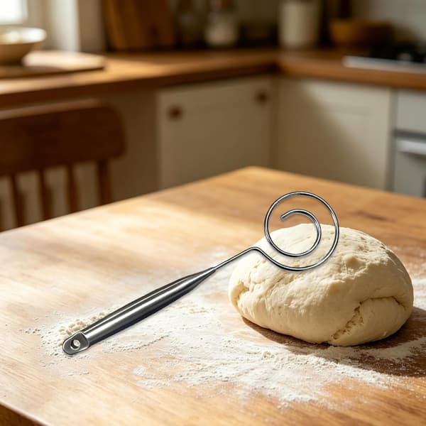 Dansk håndvisp (22 cm), egnet for baking, kjøkkenredskaper, surdeigsbaking (W)