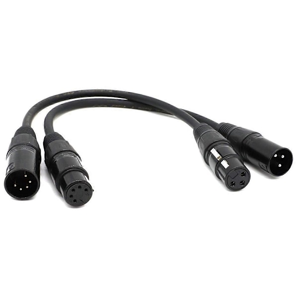 XLR Han 3 Pin til XLR Hun 5 Pin og XLR Hun 3 Pin til XLR Han 5 Pin Lydkabel, til Mikrofon (W)