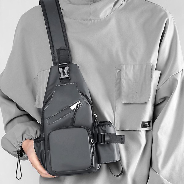 Vattenflaska ficka bröstväska multifunktionell herr sport resepaket för herr dagligt bruk {FW} Grey