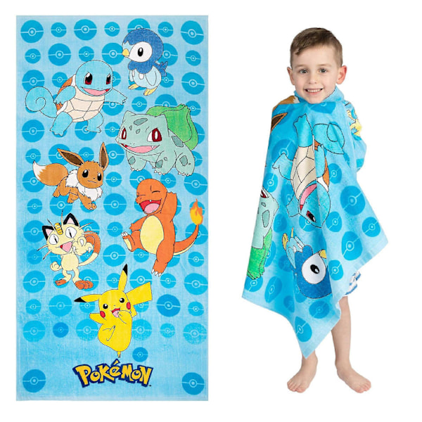 60*120cm lasten kuituinen rantapyyhe, Pokmon, nopeasti kuivuva pyyhe (W)