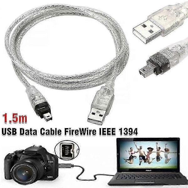 Kompatibel Mini DV MiniDV USB datakabel FireWire IEEE 1394 HDV videokamera for redigering på PC