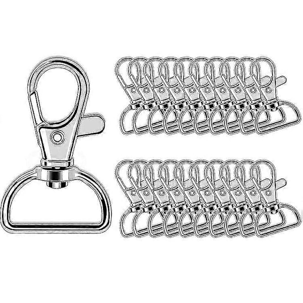 24 kpl Avaimenperä Lukko Karabiner Koukku D-renkaat Metallinen Avaimenperä Kääntyvä 360° Kierrettävä DIY Reppuun Käsilaukkuun (L)