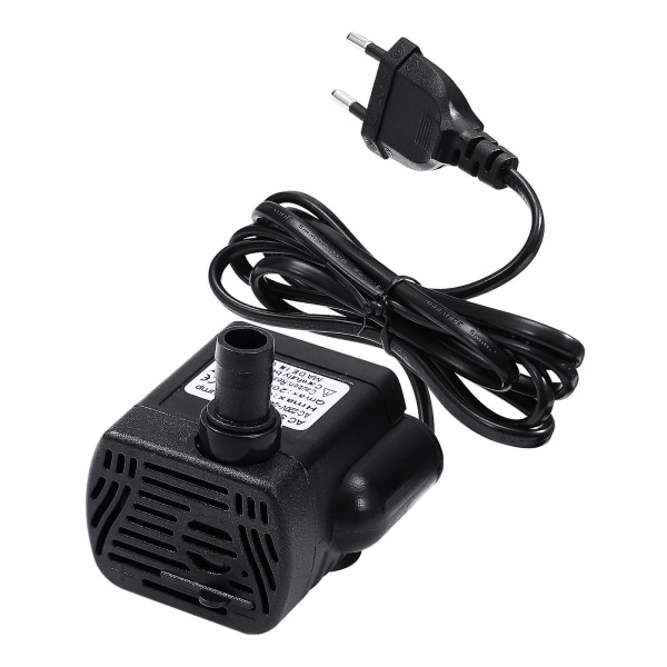 Ueetek Akvariefontänpump Ac 220v-240v 220l/h 4w Nedsänkbar Vattenpump Fisk Tank Damm Vattenpump Med Eu-kontakt (svart) fw