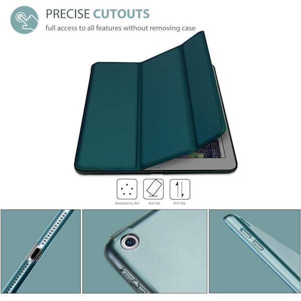 Älykäs suojakotelo iPad 9.7 tuuman iPad 6./5. sukupolvelle 2018 2017 (Mallit: A1893 A1954 A1822 A1823), Erittäin ohut ja kevyt (W)