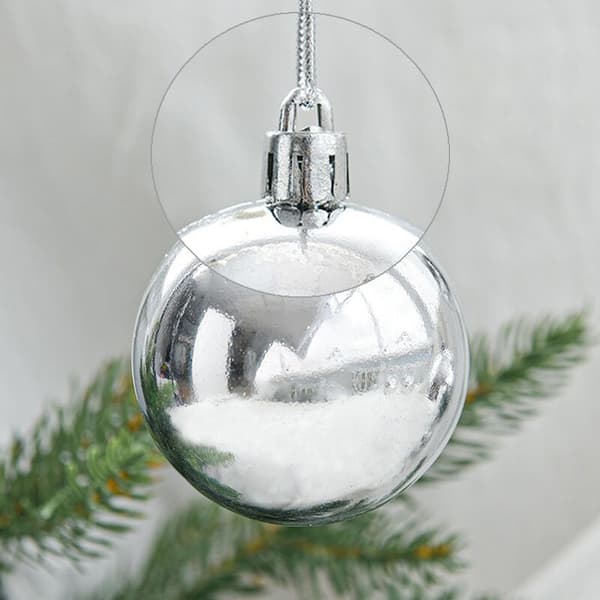 Silver Julgranskulor Set, Vattentät, 15cm