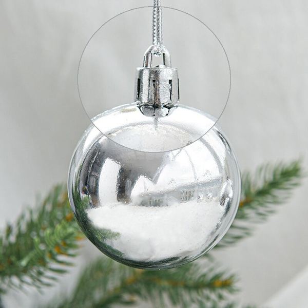 Sølvfargede julekuler, vanntette, 15 cm
