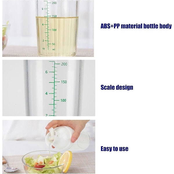 Salatdressing Shaker Beholder Hjemmelavet Salatdressing Flaske Mixer Måle Dressing Hæld Blødt Greb (W)