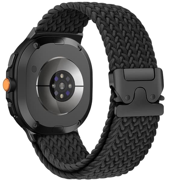 Flätat elastiskt nylonarmband med fallskärmsspänne för Amazfit T-Rex 3, Svart