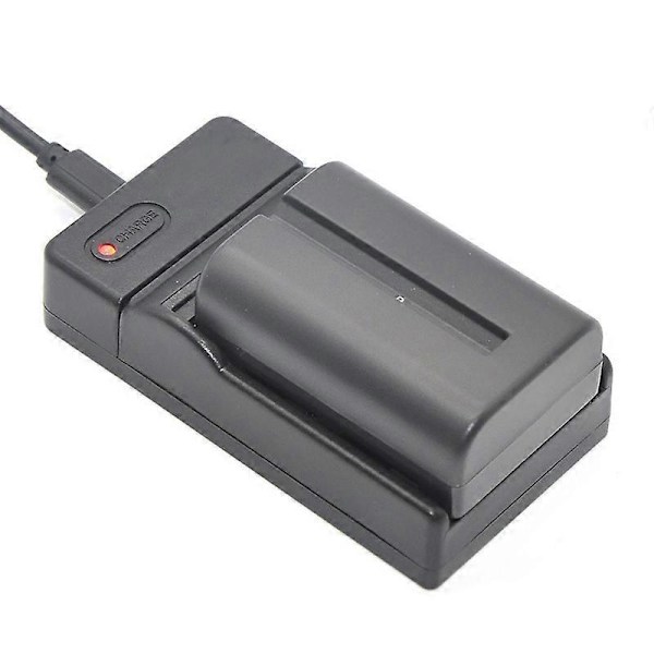 USB Batterioplader Kompatibel Sony NP-F550/F570/F750/F970/F770/F960/F330 Action Kamera (W)