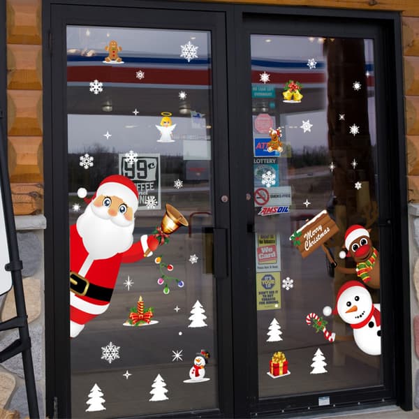 Snöflinge-juldekaler för fönster, självhäftande, 12-pack