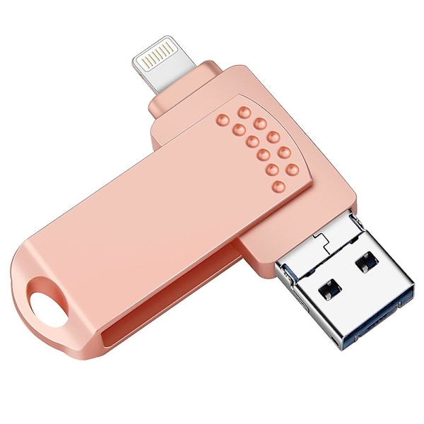 RICHWELL 256GB Stort Lagringsminne USB-minne för iPhone Android Data Lagring [FW] Pink Style A