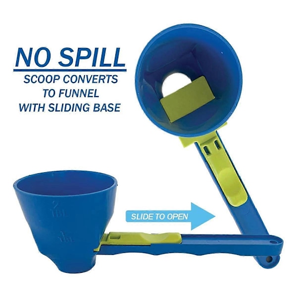 För Slide Scoop, Funnel Scoop Gym, Proteinpulver Funnel, Pre Workout Scoop Funnel, Mätningssked Funnel,Powder Scoop(FWW) Blue