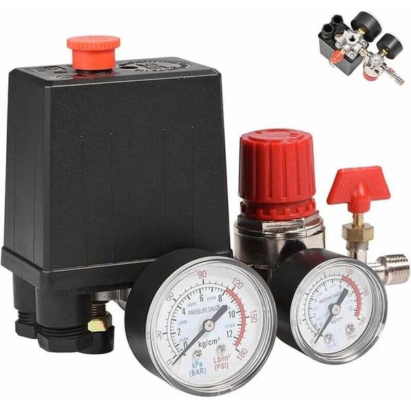 Enfas tryckströmbrytare 90-120 PSI - luftkompressorspänning 220 V