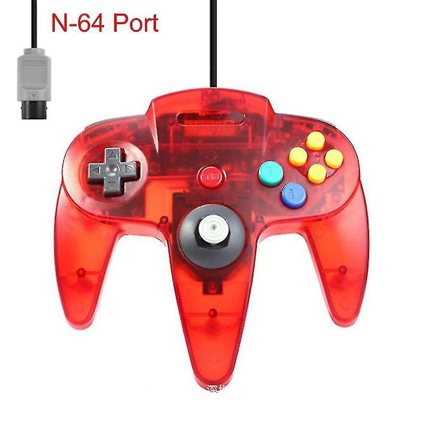 2 Pak Klassisk Ledningsforbundet N64 Controller Retro Spil 64-bit Gamepad Joystick Udskiftningscontroller - G 08 1pc