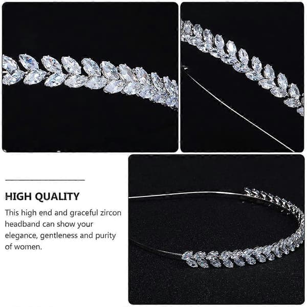 Bryllupskrystall-hårbøyle bladformet rhinestone brudetiara glitrende hårbøyle hodeplagg