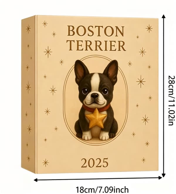 Akryl nøglering med terrier design, 24-dages nedtælling - Sød 2D dekorativ genstand (W)