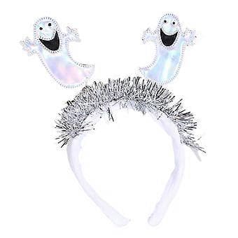 Glitterende Spøkelseshodebånd for Halloween Kostymefest Rekvisitt