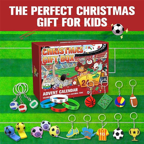 Fotbolls Adventskalender med 24 Dagars Överraskningar, Blindbox Leksaker