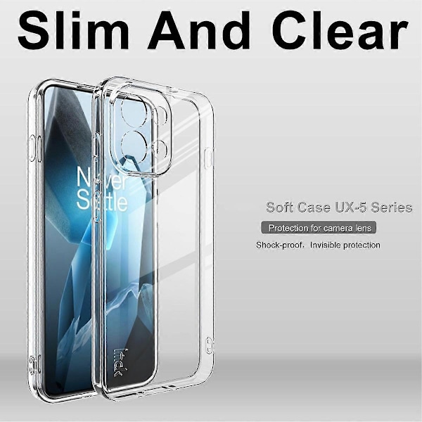 IMAK UX-5 Series Skal för OnePlus 13T 5G Stöttåligt TPU Transparent Slimmat Baksidesskal (W)