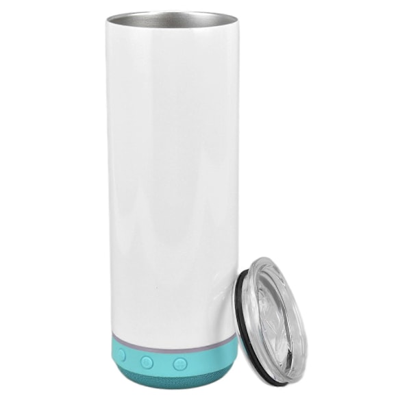 Bluetooth Högtalare Mugg 20oz Portabel Avtagbar Rostfritt Stål Sublimering Musik Isolerad Flaska Blå Botten (W)