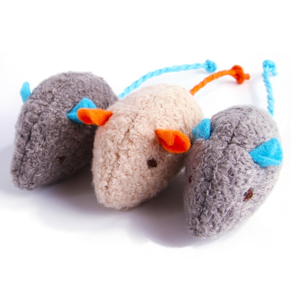 Skitter Critters Kattemynte Mus Leke for Katter, 3-pakning, Tilfeldig Farge (W)