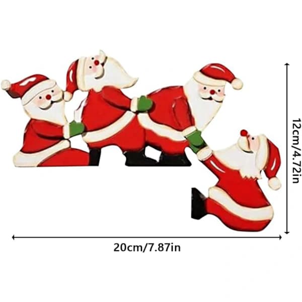 Juldekorationer i trä med tomte och älg