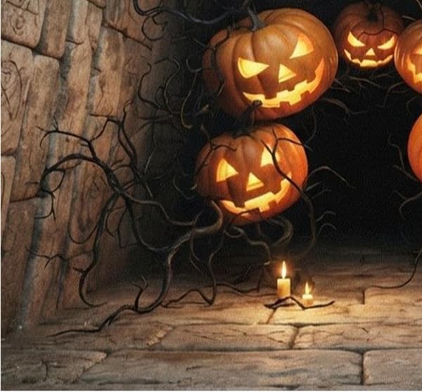 Halloween lekmatta, optisk illusion, halkfri festlig matta, kiselgur lekmatta 40 x 60 cm (B)