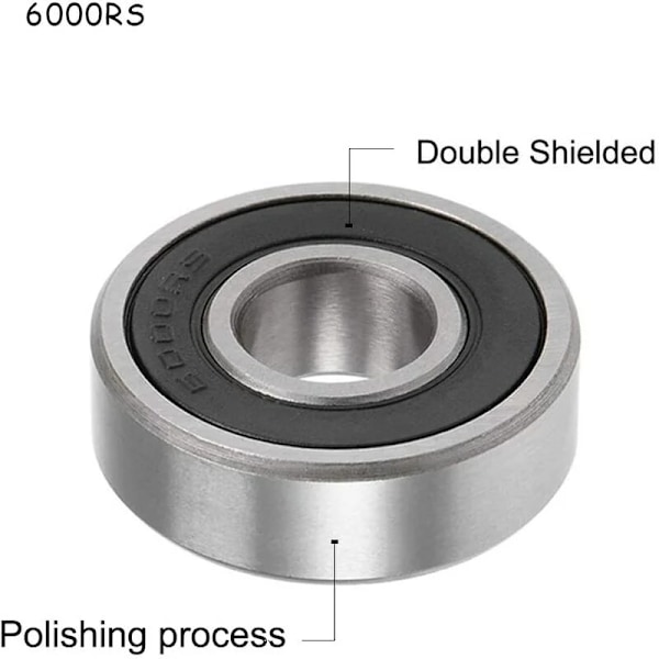 10 stk 6000-2RS Gummiforseglede Dype Sporkulelager 10x26x8mm Dype Sporkulelager 6000-2RS (W)